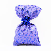 CHRISTMAS Metallic Gift Bags Crystal Pattern with Adhesive Closure