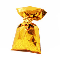 CHRISTMAS Metallic Gift Bags Floral Pattern with Adhesive Strip