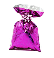 CHRISTMAS Metallic Gift Bags Floral Fantasy