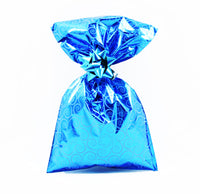 CHRISTMAS Metallic Gift Bags Floral Pattern with Adhesive Strip