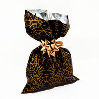 CHRISTMAS Metallic Gift Bags Geometric Dark Pattern