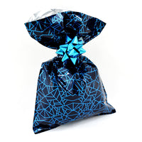 CHRISTMAS Metallic Gift Bags Geometric Dark Pattern