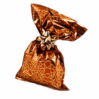 CHRISTMAS Metallic Gift Bags Geometric Spring Pattern with Adhesive Closure