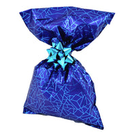 CHRISTMAS Metallic Gift Bags Geometric Spring Pattern with Adhesive Closure