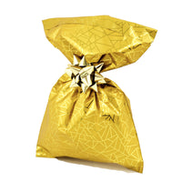 CHRISTMAS Metallic Gift Bags Geometric Spring Pattern with Adhesive Closure