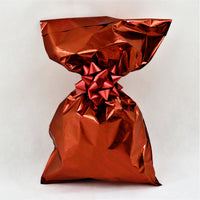 CHRISTMAS Metallic Gift Bags Marble Pattern with Adhesive Strip