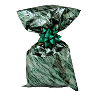 CHRISTMAS Metallic Gift Bags Marble Pattern with Adhesive Strip