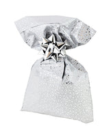CHRISTMAS Metallic Gift Bags Star Pattern with Adhesive Strip