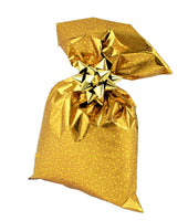 CHRISTMAS Metallic Gift Bags Star Pattern with Adhesive Strip