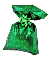 CHRISTMAS Metallic Gift Bags Star Pattern with Adhesive Strip