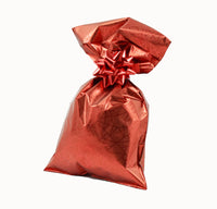 CHRISTMAS Metallic Gift Bags Geometric Winter Pattern with Adhesive Closure