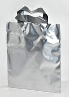 CHRISTMAS Bags Soft Handle Satin Metallic 100 µm