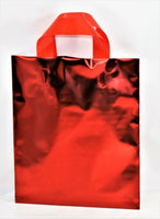 CHRISTMAS Bags Soft Handle Satin Metallic 100 µm