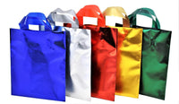 CHRISTMAS Bags Soft Handle Satin Metallic 100 µm