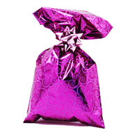 Metallic Gift Bags Floral Pattern with Adhesive Strip