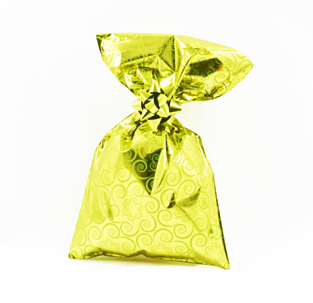 Metallic Gift Bags Floral Pattern with Adhesive Strip