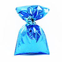 Metallic Gift Bags Floral Pattern with Adhesive Strip
