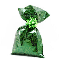 Metallic Gift Bags Floral Pattern with Adhesive Strip