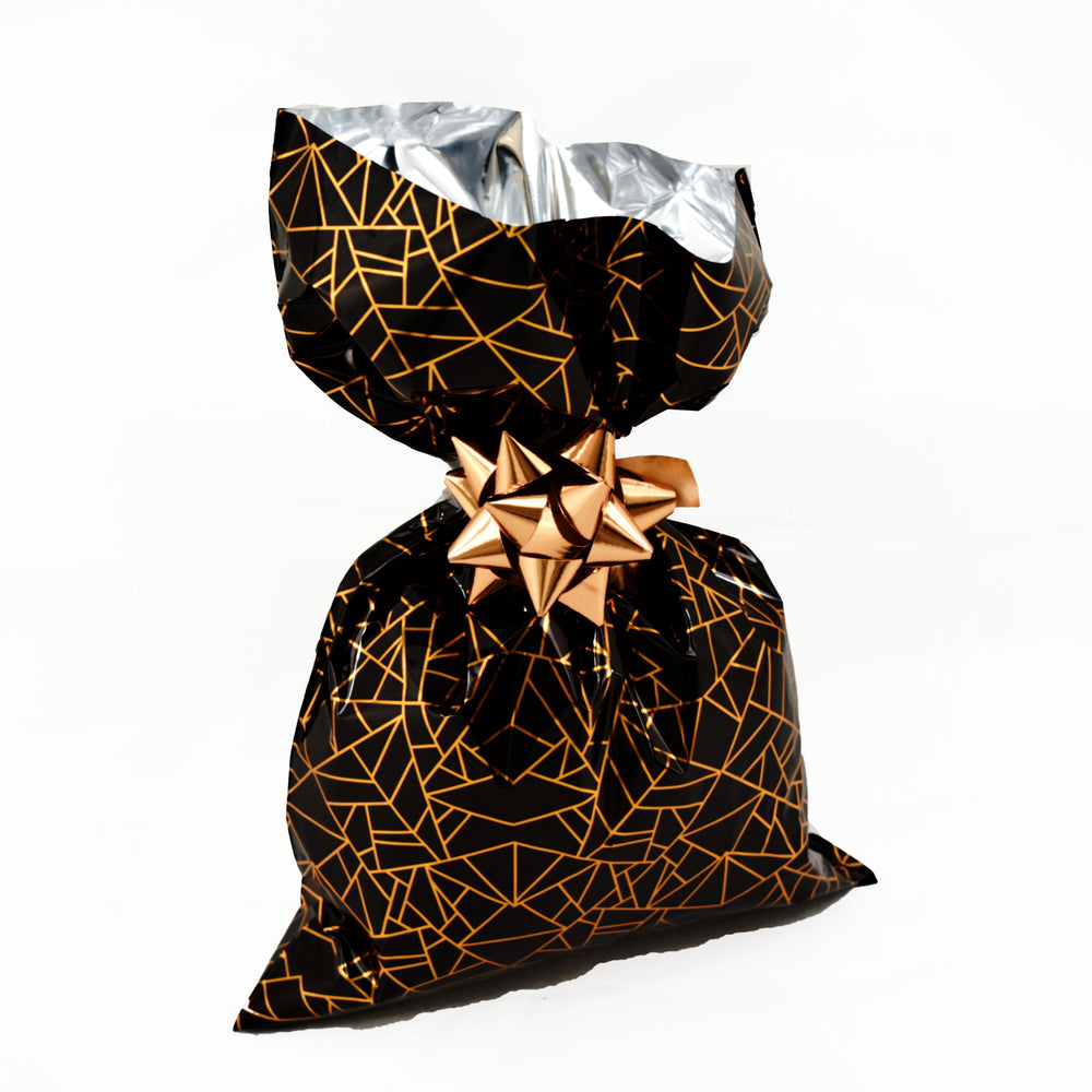 Metallic Gift Bags Geometric Dark Pattern 