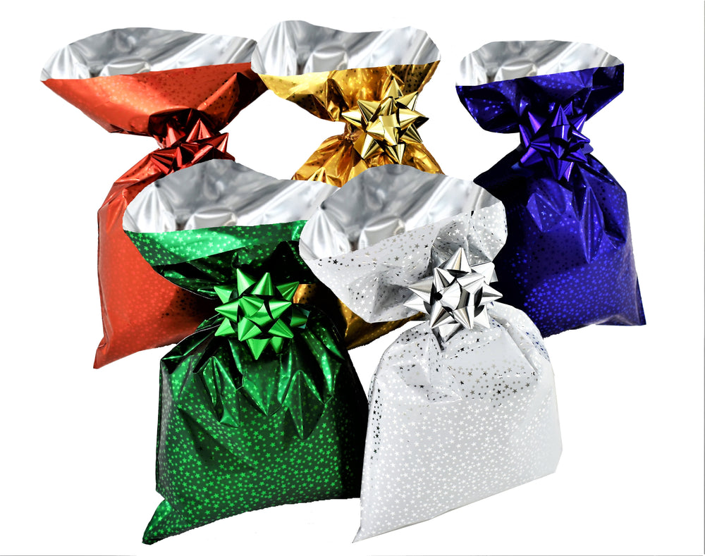 NATALE Buste Regalo Metallizzate Confezioni Colori Assortiti