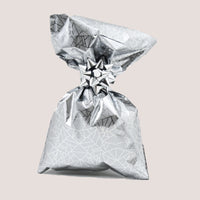 Metallic Gift Bags Geometric Winter Pattern with Adhesive Strip