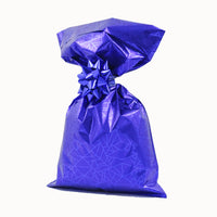 Metallic Gift Bags Geometric Winter Pattern with Adhesive Strip
