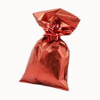 Metallic Gift Bags Geometric Winter Pattern with Adhesive Strip