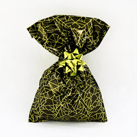 
              Metallic Gift Bags Geometric Dark Pattern with Adhesive Strip
            